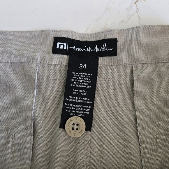 Travis Mathew Beck Shorts Khaki Casual Golf Travel Athletic Tan Beige Size 34 - Picture 4 of 8